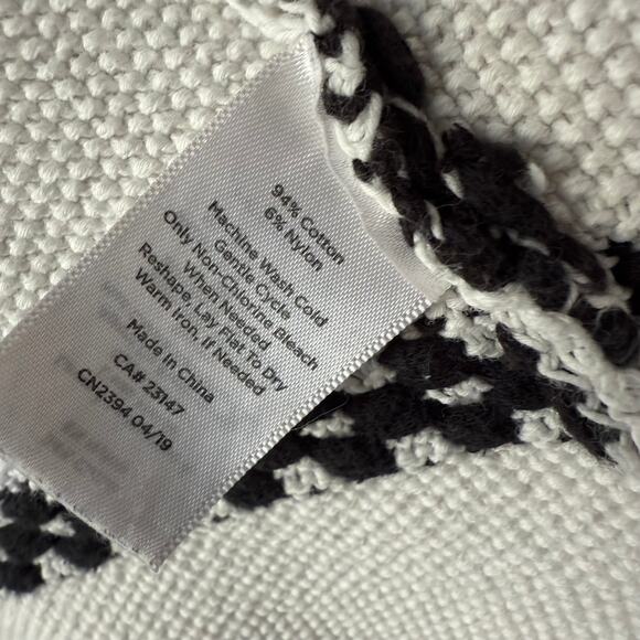 Talbots Size 3X knit white black waterfall blanket sweater - Picture 6 of 10